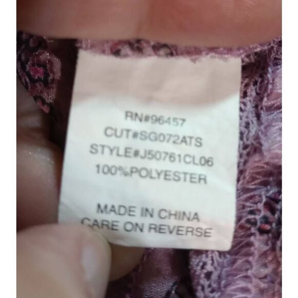 Eyeshadow Shirt Ladies Large Pink Chiffon Sheer - Picture 7 of 8